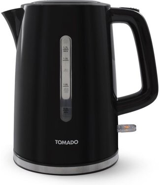 Tomado Tomado TWK1701B - Kunststof waterkoker – 1,7 liter - Waterniveau indicator - Uitneembaar Kalkfilter - 2200 watt - Zwart