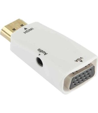 Garpex HDMI naar VGA Adapter met Audio - HDMI naar VGA Kabel met Audio - Full HD 1080p - Wit