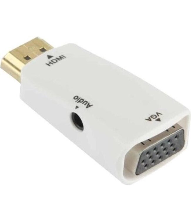 HDMI naar VGA Adapter met Audio - HDMI naar VGA Kabel met Audio - Full HD 1080p - Wit