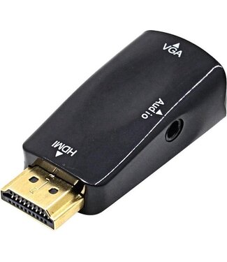 Garpex HDMI naar VGA Adapter met Audio - HDMI naar VGA Kabel met Audio - Full HD 1080p - Zwart