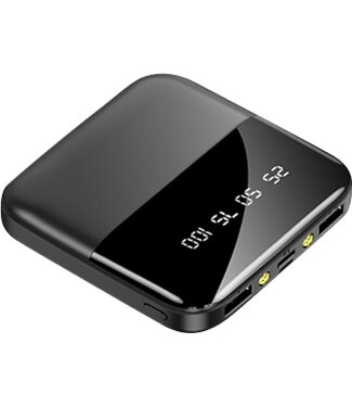 Nuvance Nuvance - Mini Powerbank 10000 mAh - 3 USB-poorten - Opladen 10W - Powerbank Geschikt voor Smartphones als Samsung en iPhone - Inclusief Kabel - Mobiele oplader - Externe oplaadbare batterij - Zwart