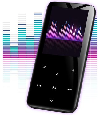 Nuvance Nuvance - MP3 Speler Bluetooth - 16GB intern geheugen - Ondersteuning tot 128GB - Voice Recorder Digitaal - met FM Radio - Zwart