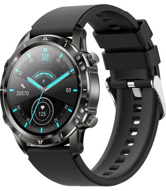 Nuvance Nuvance - Luxe Smartwatch - voor Dames en Heren - Android en iOS - 45mm - CF89 - Touch Screen - IP67 Waterdicht - Smartwatches voor Kinderen - Zwart