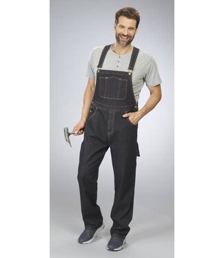 WISENT WORK WEAR Stretch overall jeans, kleur zwart, maat 26