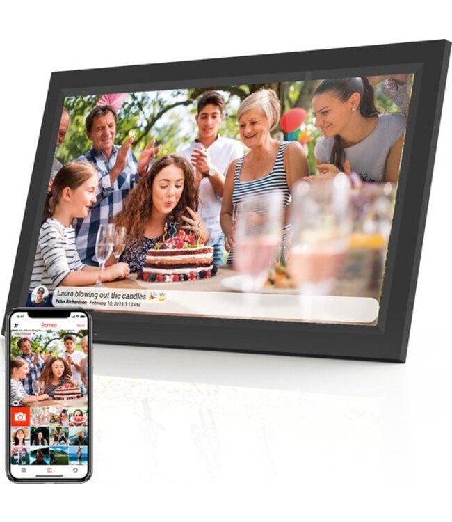 Denver Digitale Fotolijst 15.6 inch - XL - FULL HD - Frameo App - Fotokader - WiFi - IPS Touchscreen - 16GB - PFF1503B