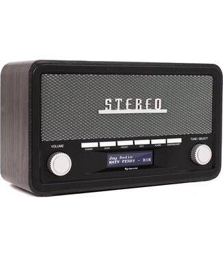 Denver Denver DAB Radio - Model 2023 - Retro Radio - Bluetooth - DAB+/ FM - Dimbaar - Batterijen & Netstroom - DAB18 - Darkgrey