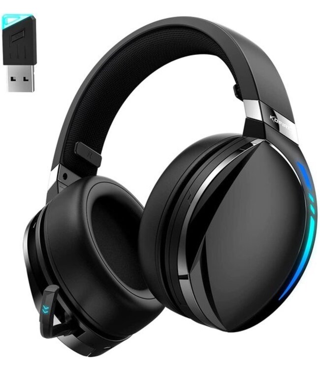 Kofire UG-06 2.4GHz Draadloze Gaming Headset - Bluetooth koptelefoon - Verborgen microfoon - Geschikt voor PS4/PS5, Nintendo Switch - Zwart