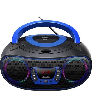 Denver Denver Draagbare Radio CD Speler Kinderen - Bluetooth - Lichteffecten - Boombox - AUX - FM - TCL212BT - Blauw
