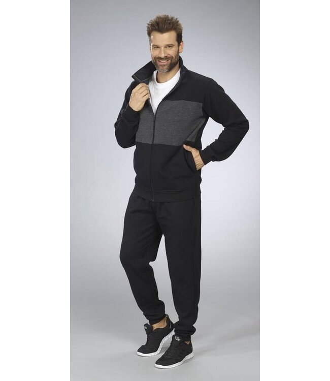 Huispak pyjama - zwart/antraciet - XL