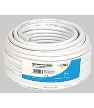 Heitech Heitech SAT-aerial Cable, 15m coax-kabel Wit