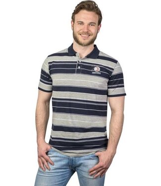 Westfalia Westfalia Poloshirt met knoopsluiting marineblauw gestreept maat L