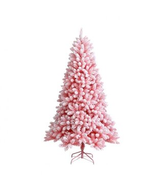 Coast Coast 180 cm besneeuwde kunstmatige kerstboom met 920 takken en metalen standen roze