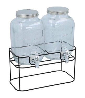 Generic Cuisine Elegance - Dubbele Drankdispenser - 2x 4 Liter - Inclusief Standaard - 33x17x32cm