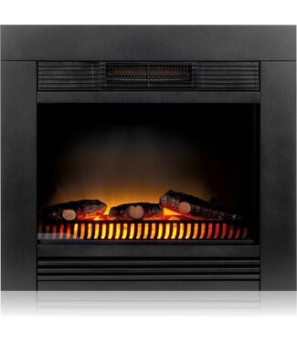 Classic Fire Classic Fire Elektrische Sfeerhaard Chicago - Inbouw Openhaard - 1800W - Realistisch Vlammen Effect - Verwarmd tot 50 Graden Celsius - Zwart