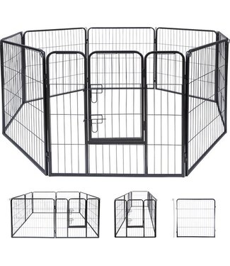 maxxpro Katten- en Hondenren - Opvouwbaar -  Verschillende Vormen - Binnen en Buiten - 210 x 80 CM - Metaal - Zwart