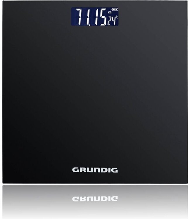 Grundig Weegschaal - Digitale Personenweegschaal - 50 Gram Nauwkeurig - 2 tot 180 Kilo - Zwart