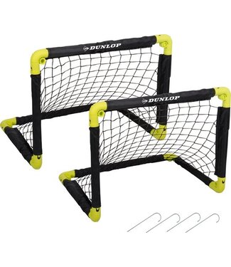 Dunlop Dunlop Voetbaldoelen Set - Twee Stuks - Voetballen - Inklapbaar - Lichtgewicht - Zwart