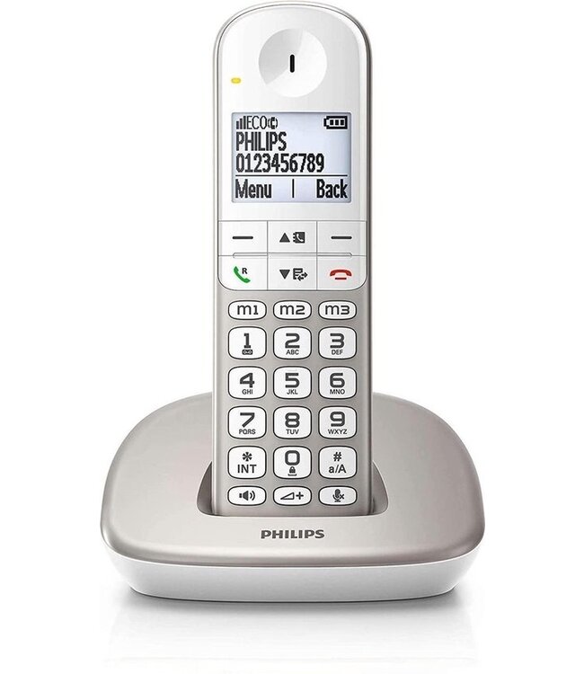 Philips XL4901S - DECT-telefoon - Draadloze Senioren Telefoon met 1 Handset - Grote Toetsen, Volumeboost en Gehoorapparaat Compatibiliteit - Wit