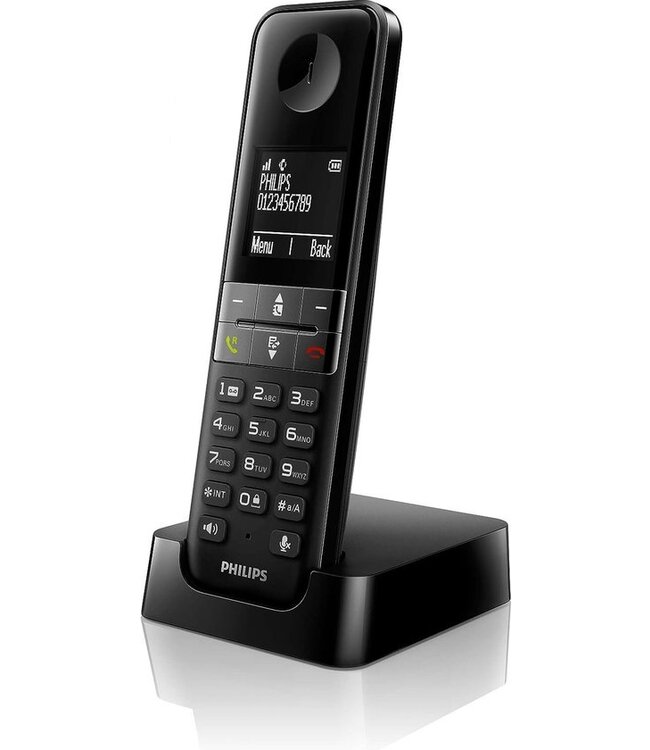 Philips D4701B Draadloze DECT Telefoon - 4,6cm Display - Plug-and-Play - Geoptimaliseerd Ontwerp - Zwart