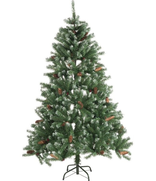 Christmas Gifts Kunstkerstboom  - Spar met Dennenappels - Kerstdecoratie voor Binnen - 1024 Toppen - 210 cm - Groen