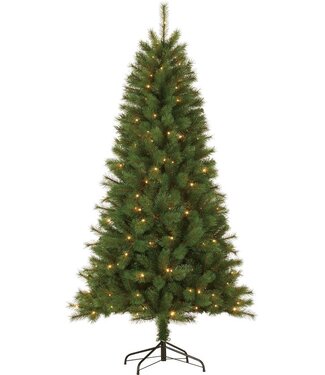 Giftsome Giftsome Kerstboom - Kerstboom met LED verlichting - Opvouwbare takken - Warm wit licht - 185 CM - Groen