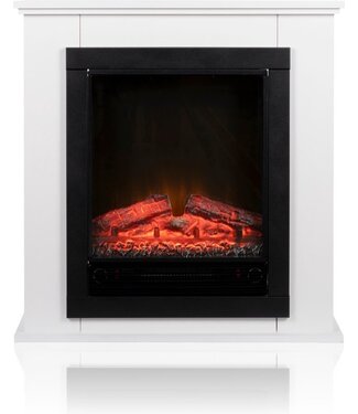 Classic Fire Classic Fire Sfeerhaard Elektrisch Lugano - Elektrische Haard met Schouw- 1800 Watt - Zwart/ Wit