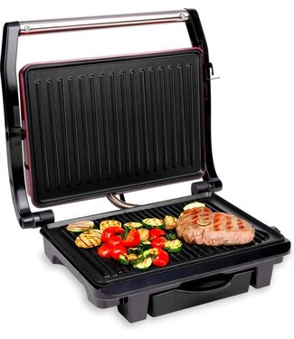 Alpina alpina Contact Grill - Tosti IJzer - Anti-aanbaklaag - 1000W - Zwart/Rood