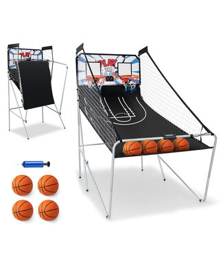 Coast Coast Opvouwbare Basketbalmachine - Met 2 Ringen - Wit