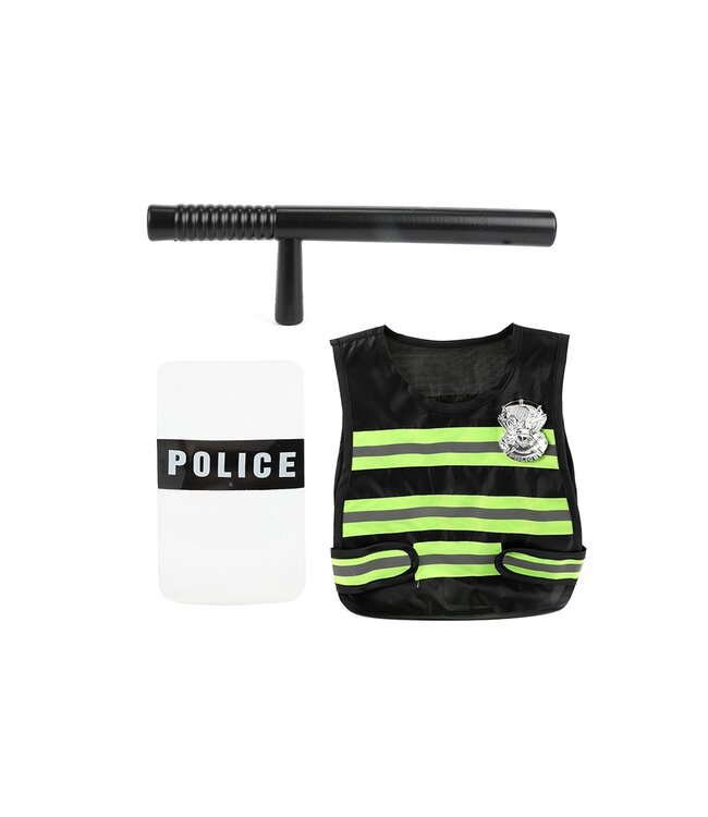 ToiToys | Politie Outfit voor Kinderen  met Schild en Wapenstok - 38 x 32 cm