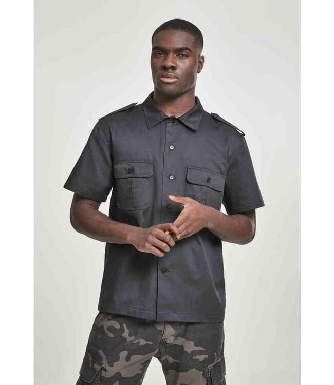 Urban Classics Overhemd -5XL- US Hemd 1/2 Zwart