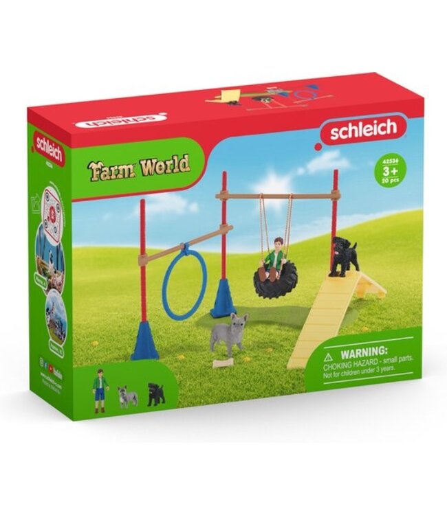 Schleich schleich FARM WORLD - Speelplezier voor honden - Speelfigurenset - Kinderspeelgoed voor Jongens en Meisjes - 3 tot 8 jaar - 18 Onderdelen