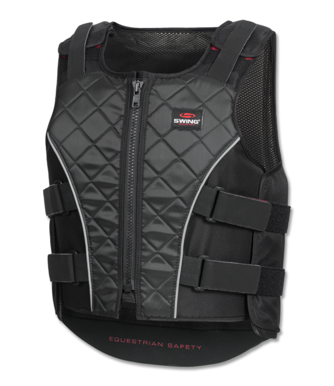 SWING P19 Body Protector met Rits Kinderen Zwart/Grijs Maat L