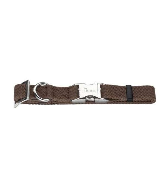 Hunter Hunter Hondenhalsband Katoen ALU-Strong, bruin  maat. S/15