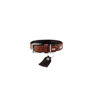 Hunter HUNTER 55 Bison lederen halsband Cody, medium, donkerbruin