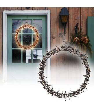 Home & Styling H&S - Kerstkrans - Ring - ˜38cm - 300led - warm wit - 8 standen