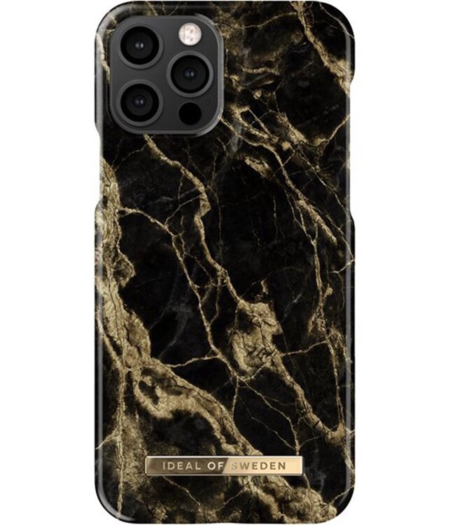 iDeal of Sweden iPhone 12 - 12 Pro Backcover hoesje - Golden Smoke Marble