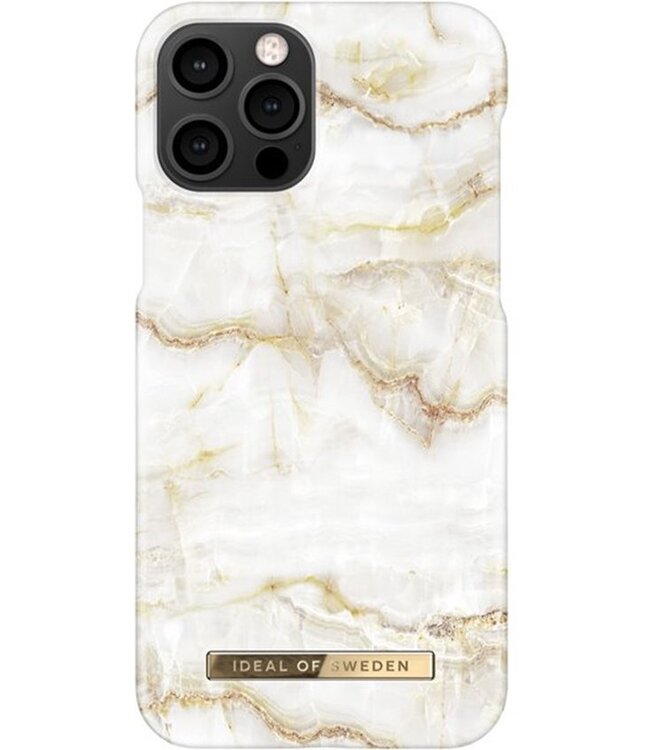 iDeal of Sweden iPhone 12 - 12 Pro Backcover hoesje - Golden Pearl Marble