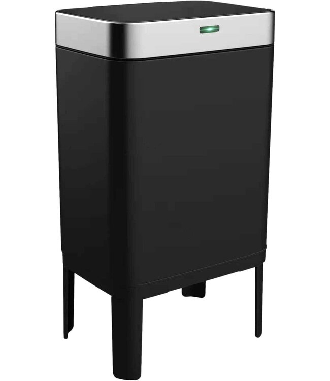 Loftey Sensor Prullenbak 60 Liter - Afvalscheiding 2x30L - Zwart/RVS