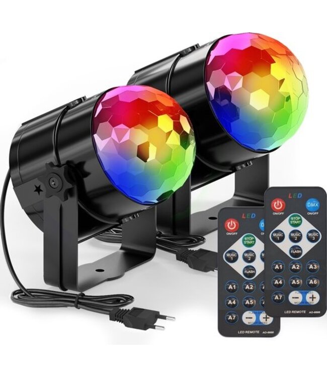Auronic Roterende Discolamp - Discobal - LED - Afstandsbediening en Muziekgestuurd - Kinderen/Volwassenen