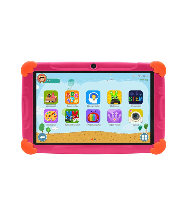 Tenify Kindertablet - 100% Kidsproof - Hoesje - Roze