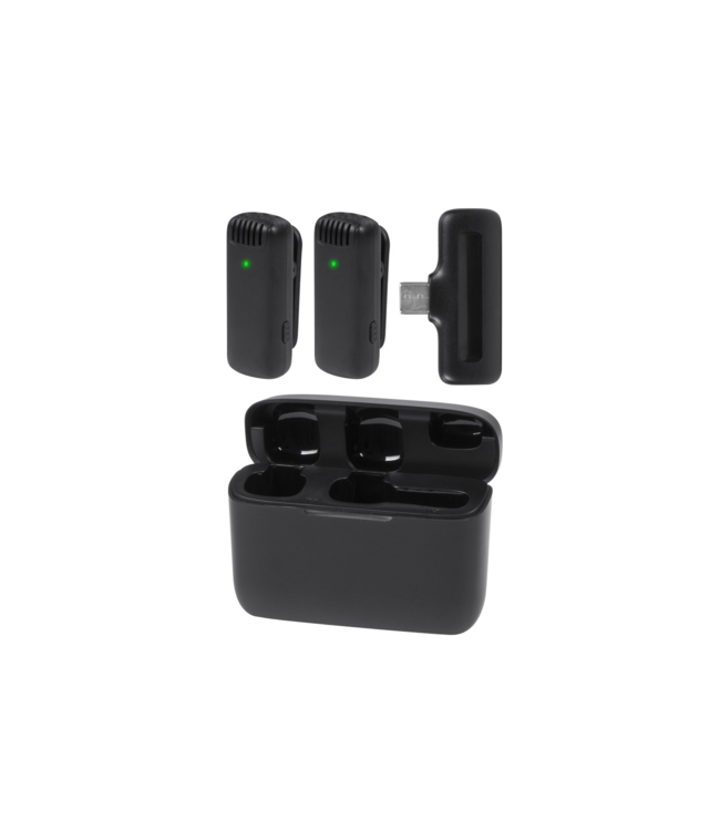 Nuvance - Draadloze Microfoon - 2 Stuks met Oplaadcase - Dasspeld Microfoon - Usb C - Lavelier Microfoon - Plug & Play