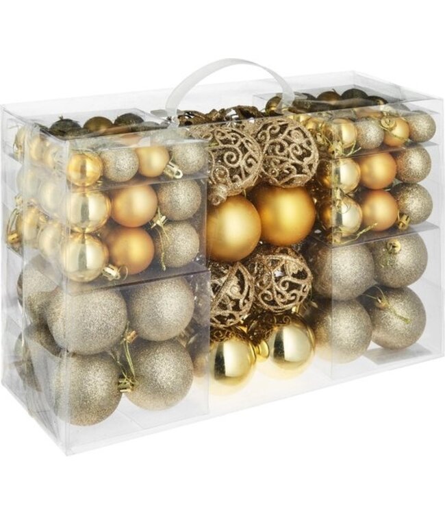 Tectake -   Set van 100 kerstballen goud - 403323