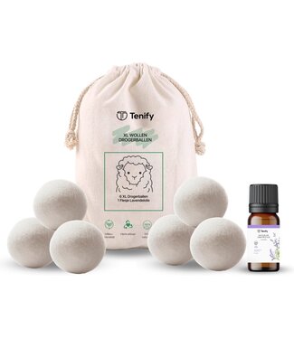 Tenify Tenify 6 XL Drogerballen + Extra Lavendel Olie - Herbruikbaar
