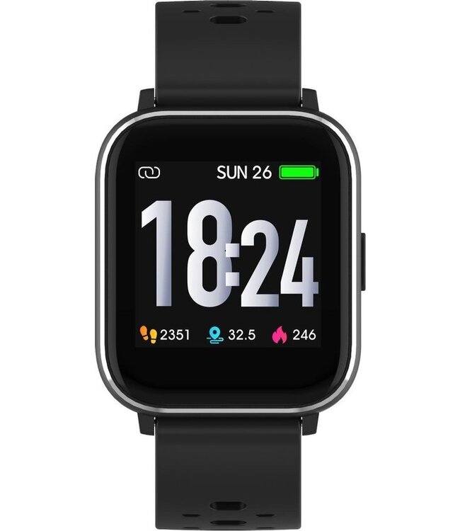 Denver SW-162 - Smartwatch - Sportwatch - Horloge - Hartslagmeter - Temperatuurmeter - Geschikt voor iOS & Android - Zwart