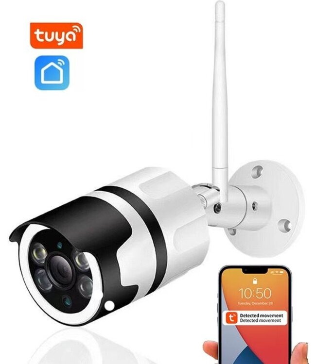 Denver Beveiligingscamera FULL HD met (Tuya) App - 2MP Wifi Camera voor Buiten met Infrarood LEDs - Bewegingsdetectie - IOC232