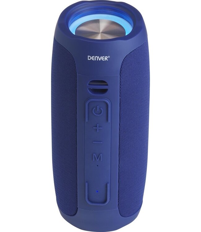 Denver Denver Bluetooth Speaker met LED Verlichting - Muziek Box met Oplaadbare Batterij - TWS Pairing - AUX - BTV220 - Blauw