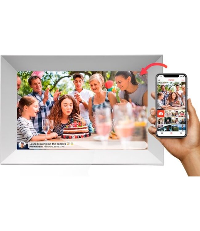 Denver Digitale Fotolijst FULL HD 10.1 inch - Frameo App - Fotokader - 16GB - IPS Touchscreen - PFF1063 -Wit