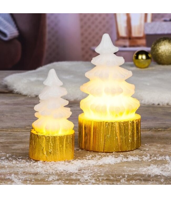 Hi LED kerstboom kaarsen van echte was - 2 stuks