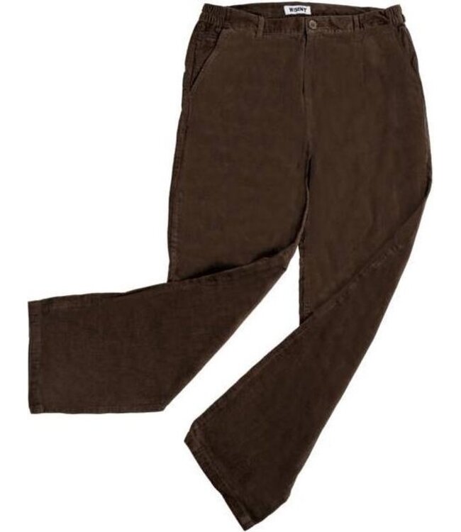 Stretch corduroy broek met elastische taille bruin maat 48