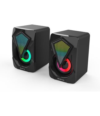 Denver DENVER GAS-500 - Speakers voor PC - 2.0 stereo - Gaming speakers - RGB licht functie - Zwart